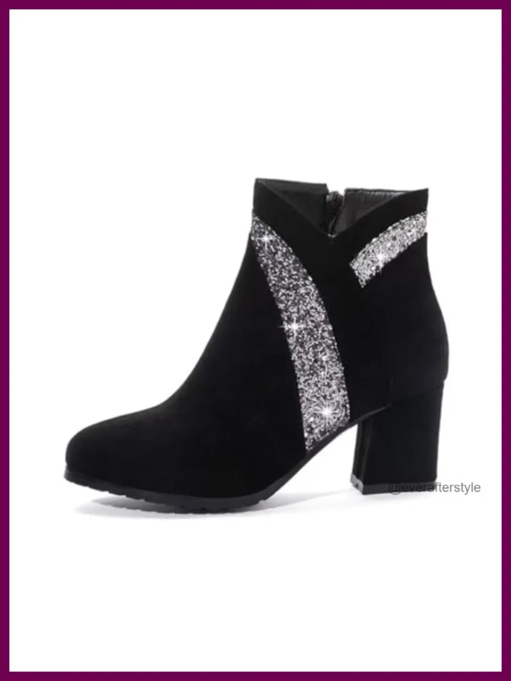 Faux Suede Chunky Heel Ankle Booties Side Zipper Block Heel Dress Boots